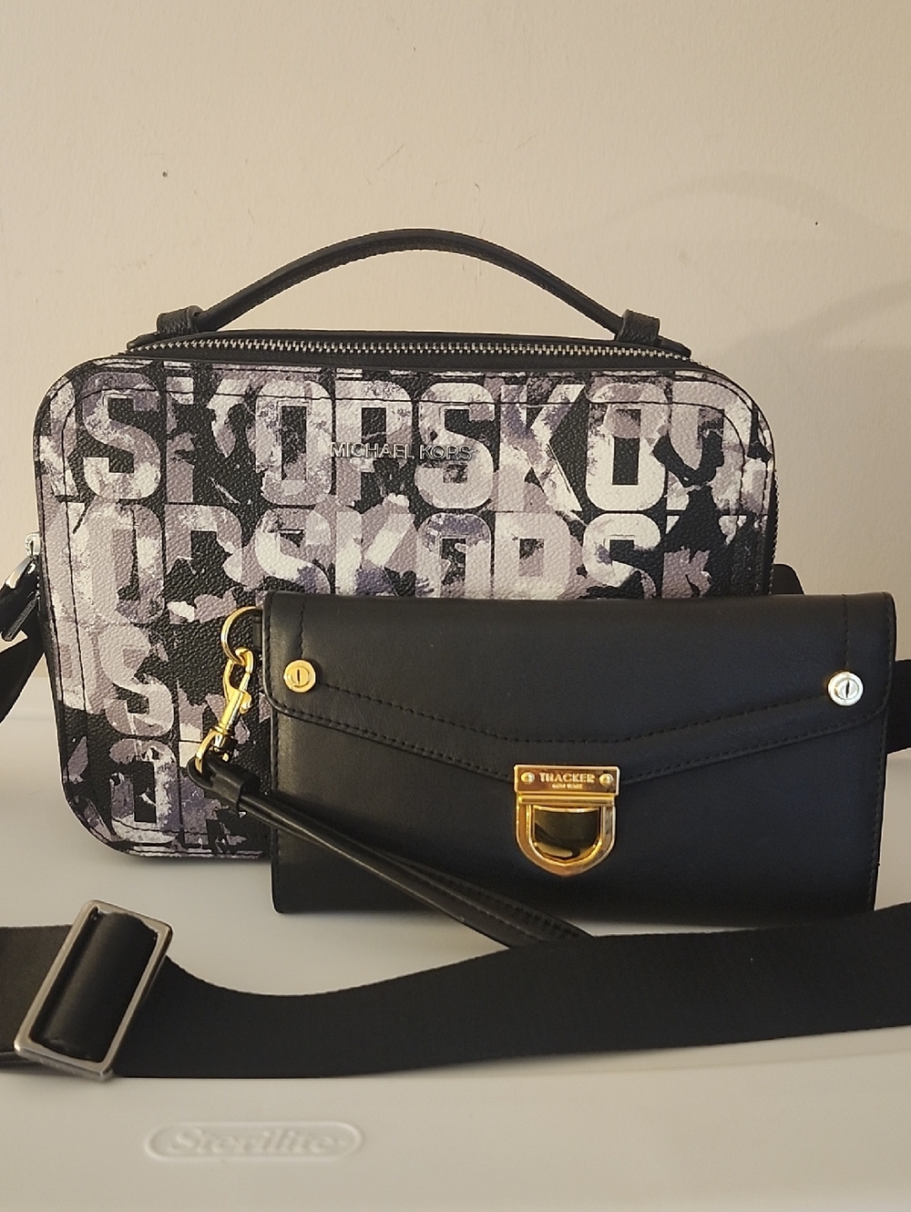 Michael Kors Unisex Cooper EW Map Crossbody (New) w/Free Thacker Wristlet/Wallet